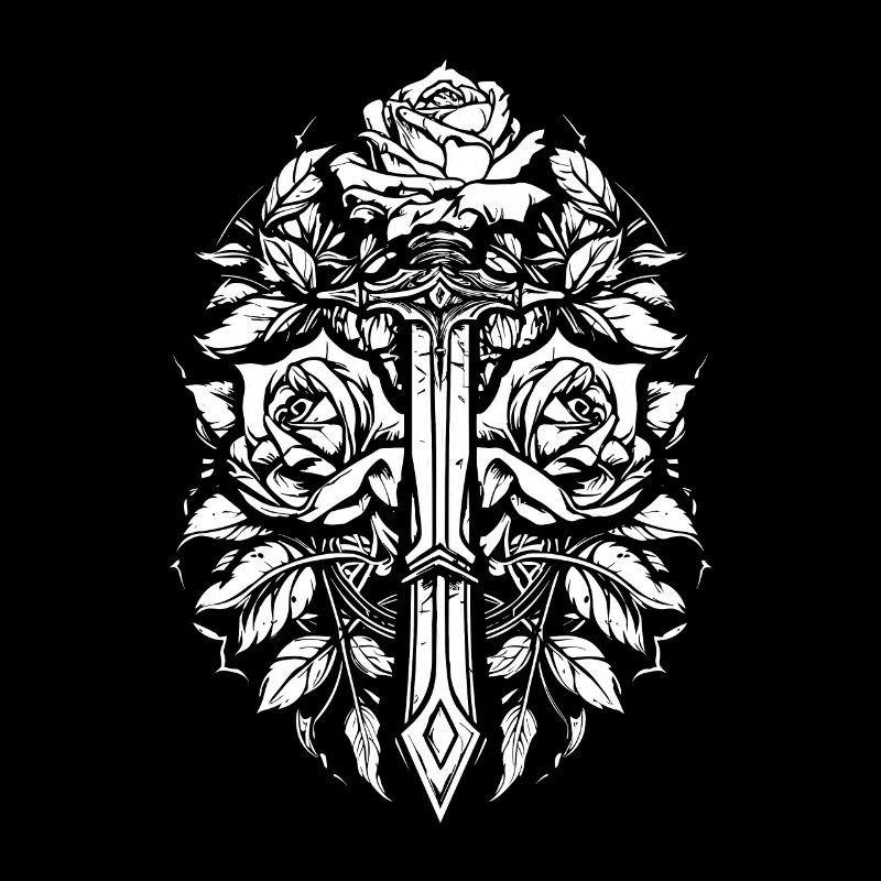 Épée Goth Rose rouge