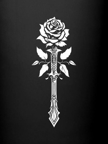 Rote Rose Goth Schwert