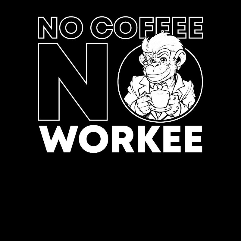 Coffee Cafe Monkey No Coffee No Workee