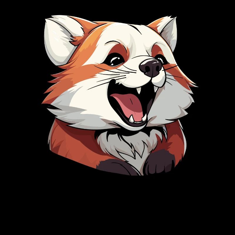 Panda roux souriant