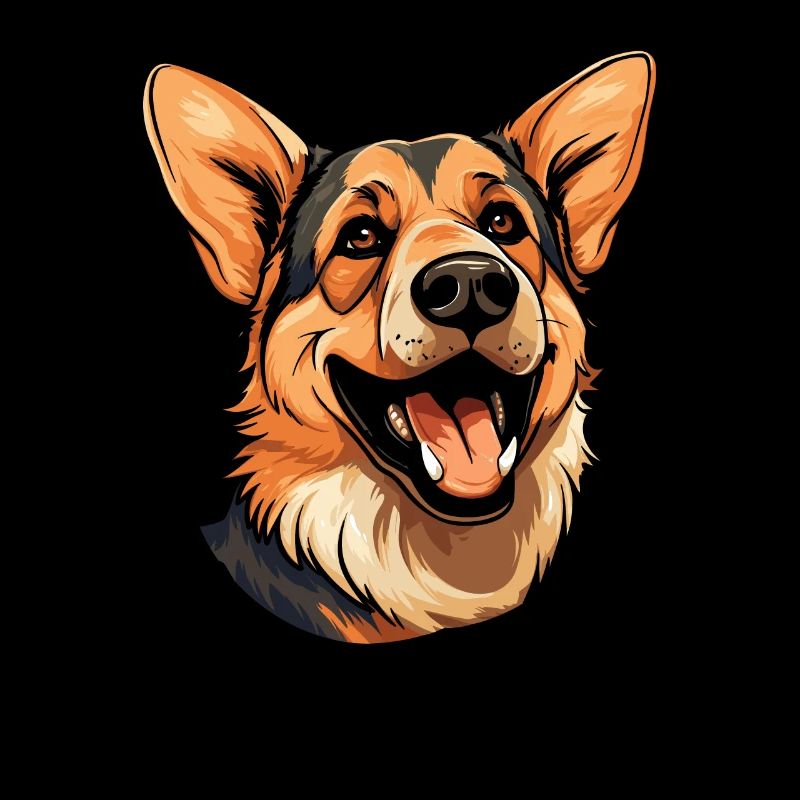 Schäferhund Lächelnd
