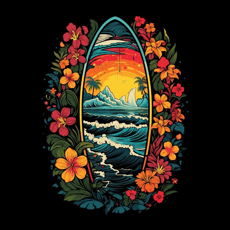 Surfer Surf Fleurs