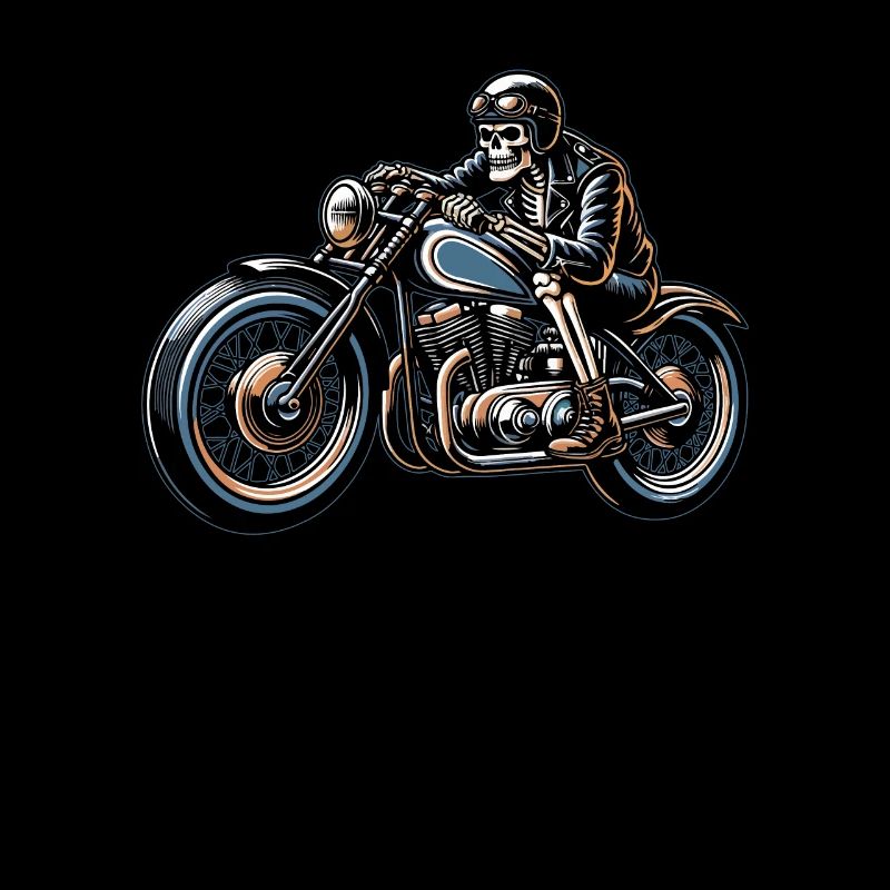 Motorcycle Biker Motorbike Skeleton