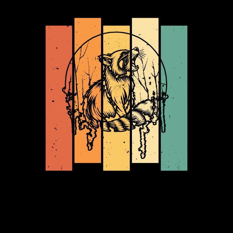 Waschbär Moon Howling