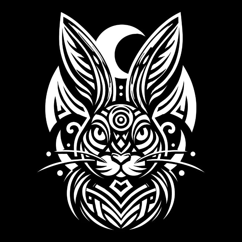 Bunny Rabbit Tribal Phases de lune