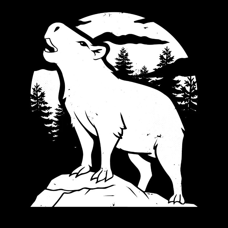 Capybara Wasserschwein Moon Howling