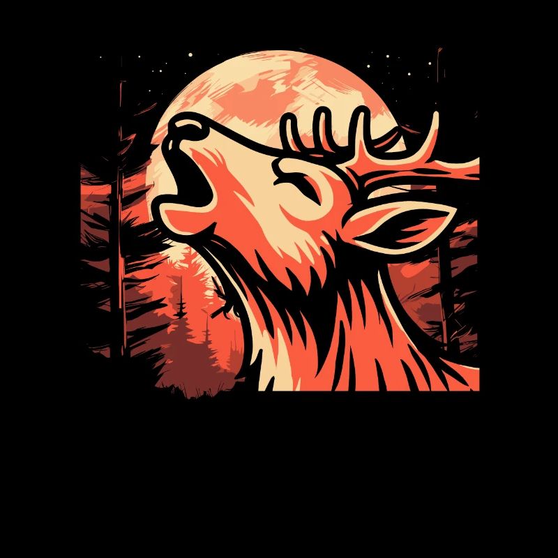Cerf Lune Hurlement