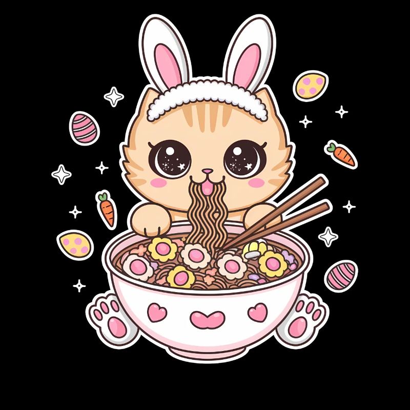 Oster Kawaii Anime Katze Ramen