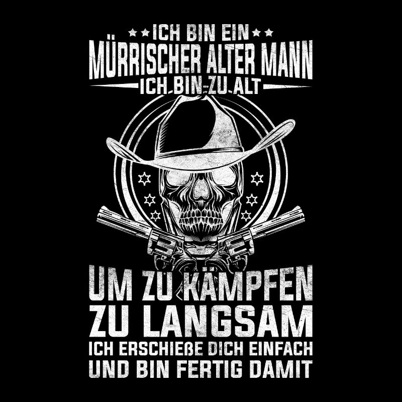 Mürrischer alter Mann mit Waffen Biker Geschenk