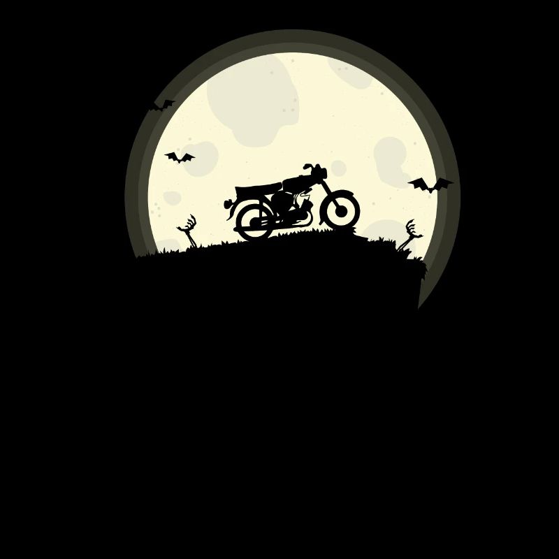 Conception de chemise lune cyclomoteur silhouette à deux roues