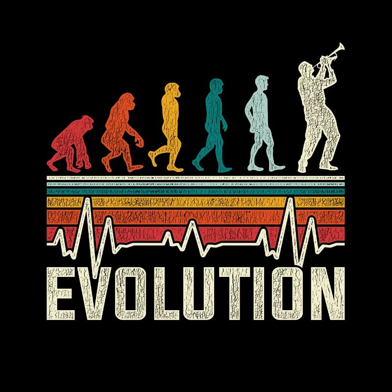 Evolution Trompete Trumpet Geschenk Vintage