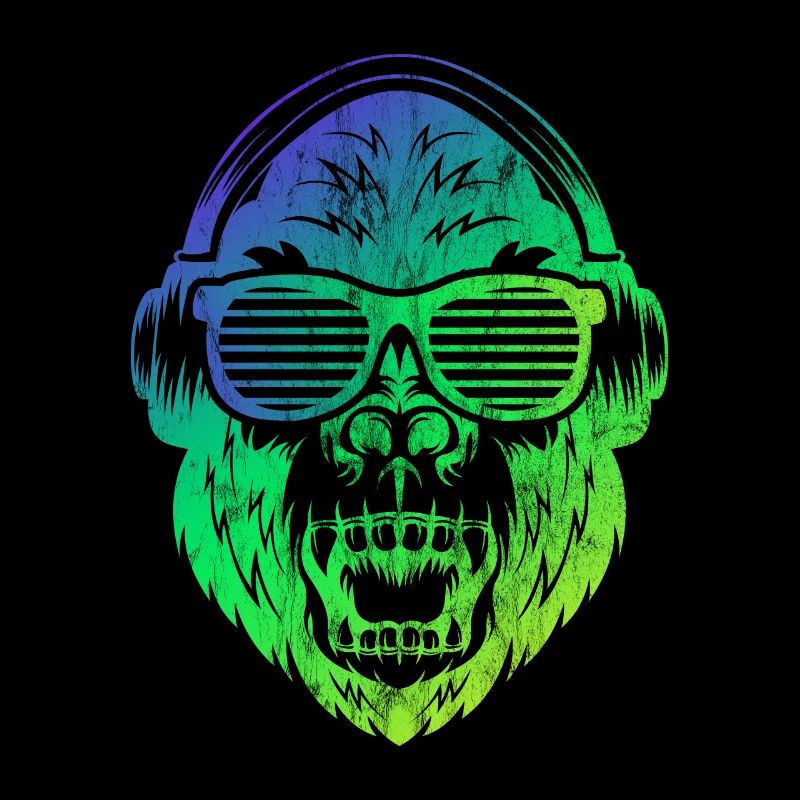 DJ Monkey monkey with headphones sunglasses monkey