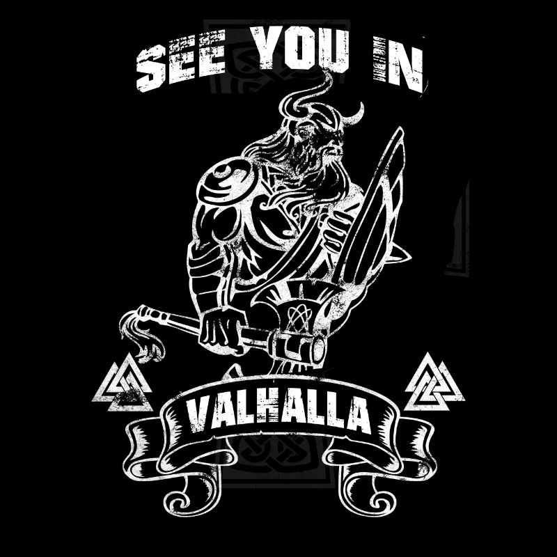 See You In Valhalla Viking skull warrior cel