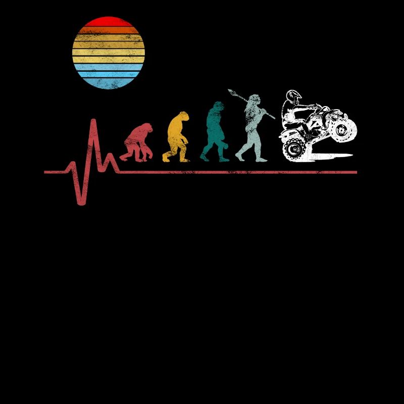 Retro Vintage Quad Evolution Herzschlag Motorrad B