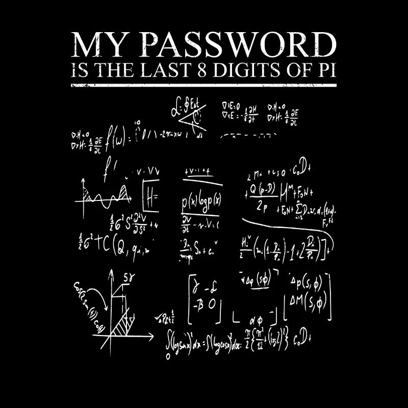 Math Mon mot de passe est les 8 derniers chiffres de Pi 3.14