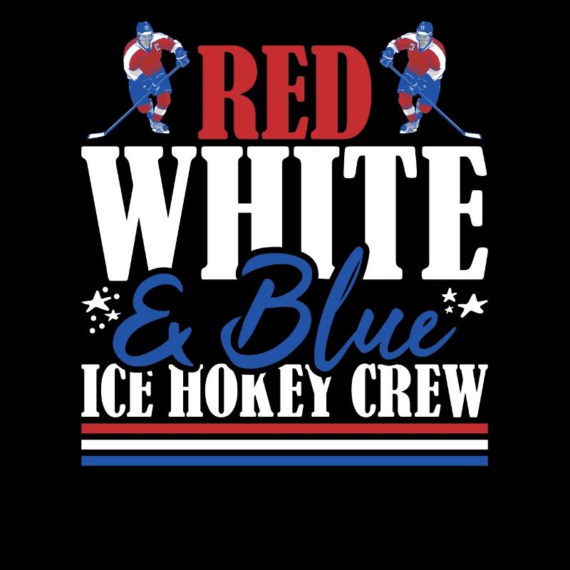 Vétéran US Flag Red White & Blue Ice Hokey Crew