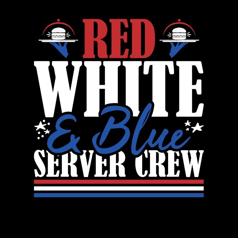 Veteran US Flag Red White & Blue Server Crew