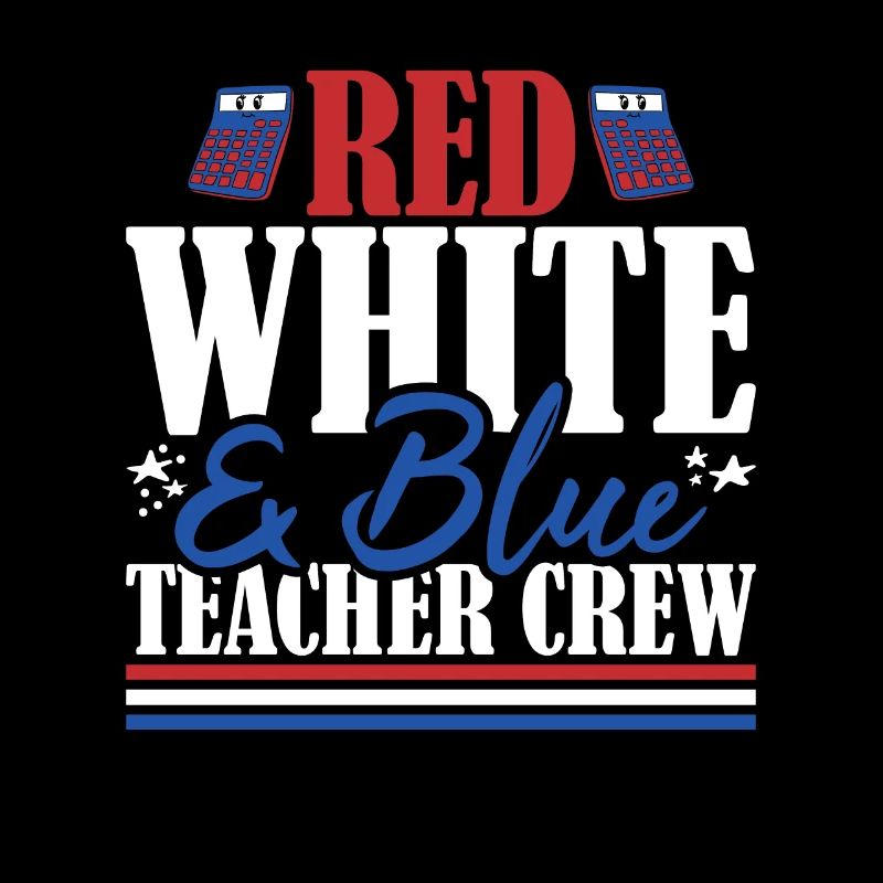 Vétéran US Flag Red White & Blue Teacher Crew