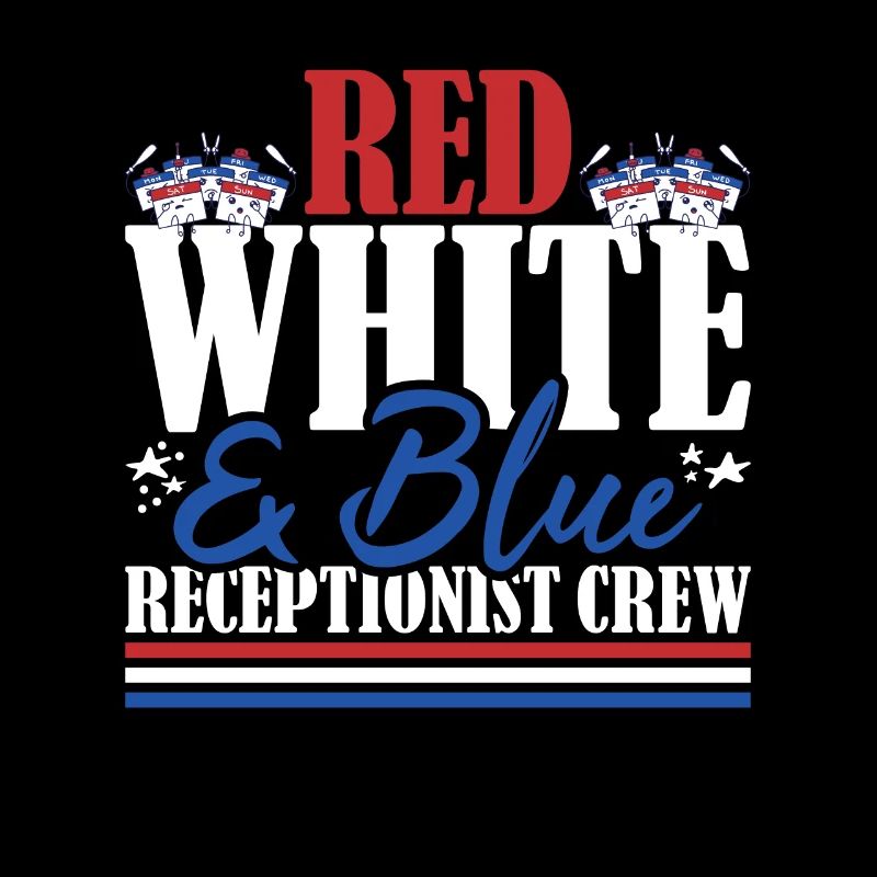 Veteran US Flag Red White & Blue Receptionist Crew