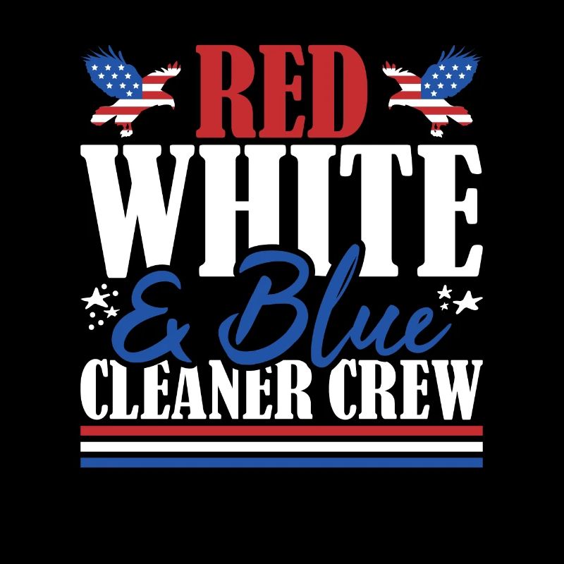 Veteran US Flag Red White & Blue Cleaner Crew