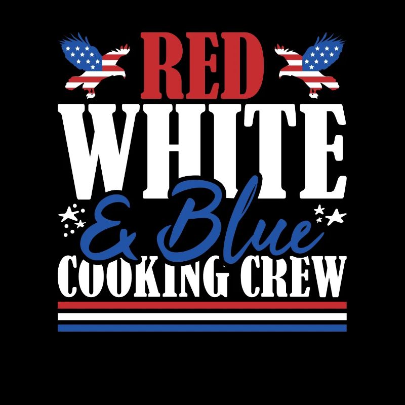 Veteran US Flag Red White & Blue Cooking Crew