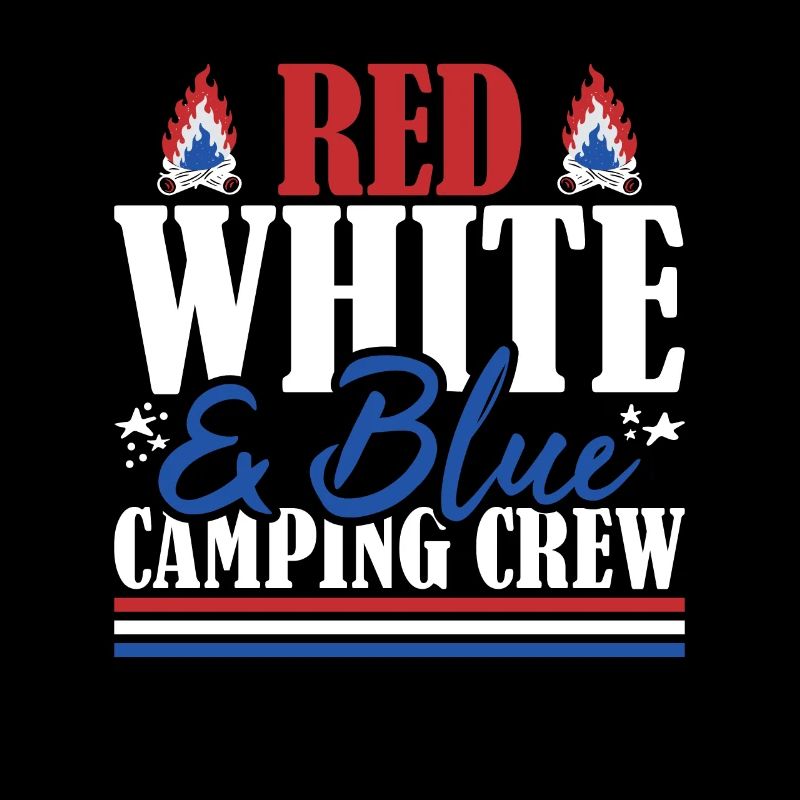Veteran US Flag Red White & Blue Camping Crew