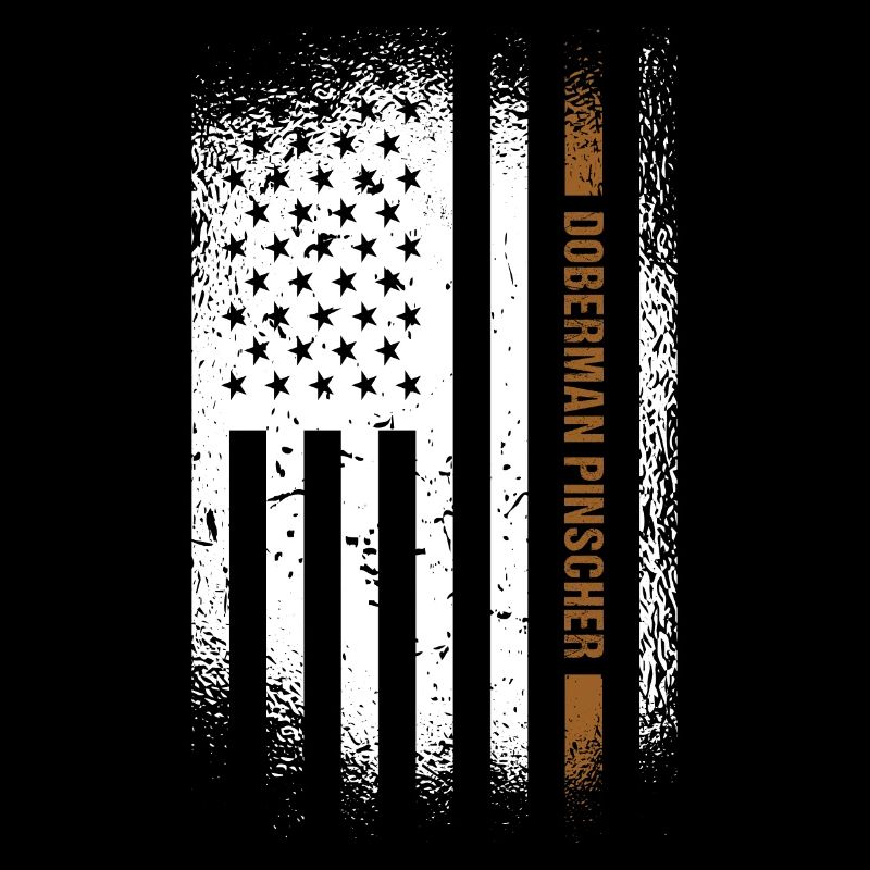 Doberman Pinscher Us Flag