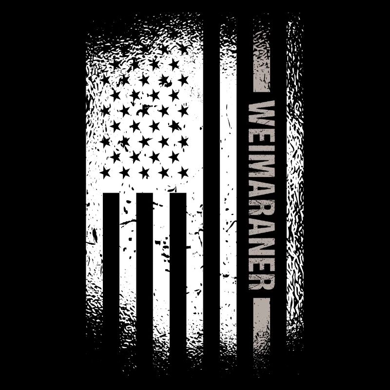 Braque de Weimar Us Flag