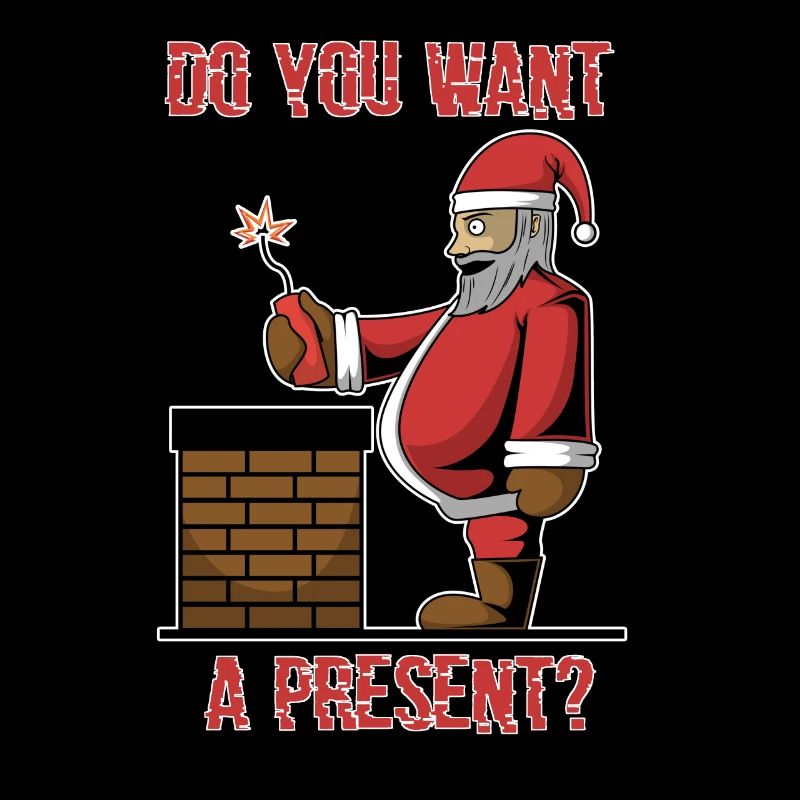 Wicked Santa Claus gift dynamite chimney