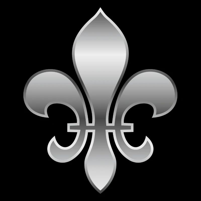 Fleur de Lys / Fleur de Lis Aspect argent métallisé