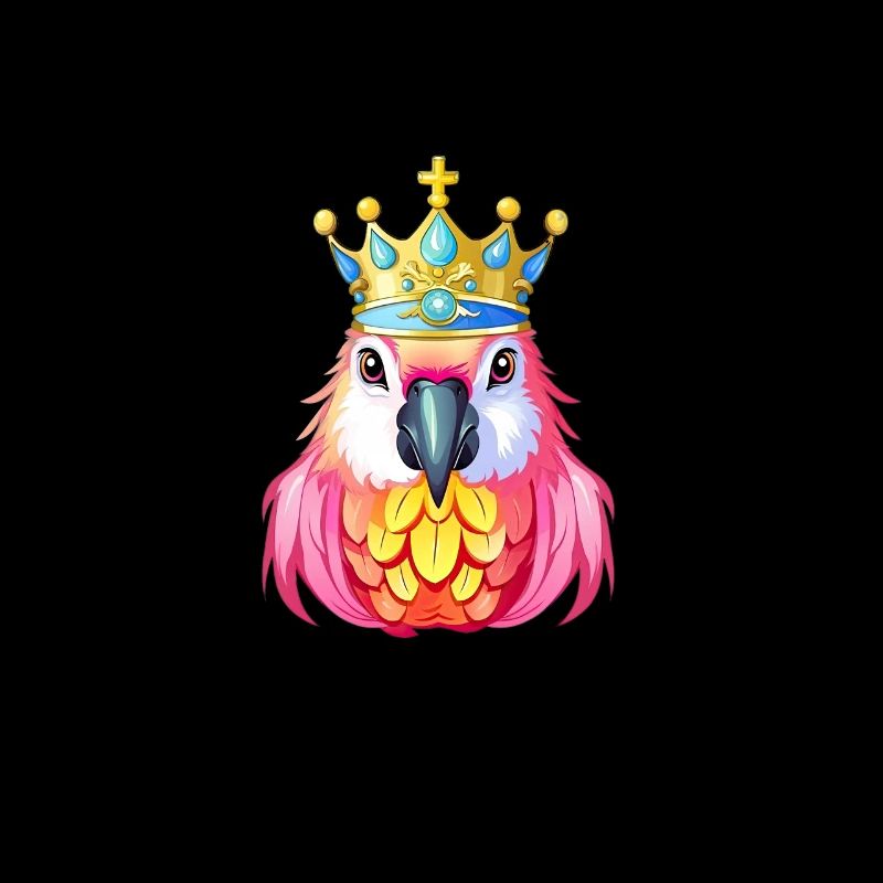 Perroquet rose Majesté Couronne