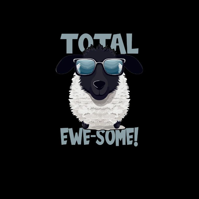 Comic sheep with slogan