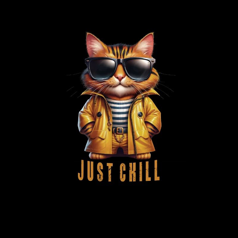 Chat de dessin animé en imperméable