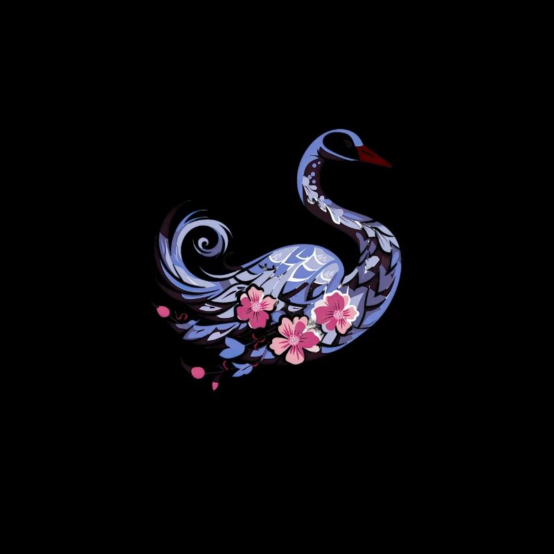 Polygon Meets Nature - Elegant Blue Swan