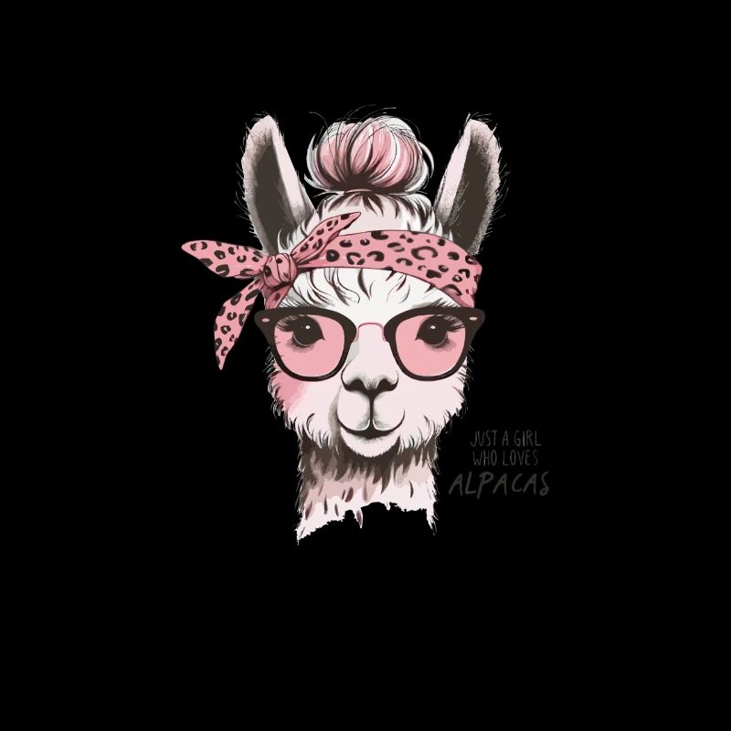 Stylish alpaca with glasses