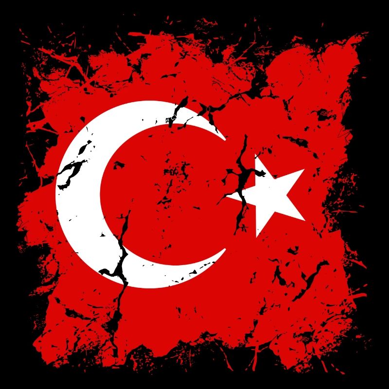 Drapeau de Turquie Utilisé Look Drapeau Turc Vintage