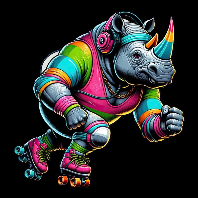 Farbenfrohe Illustration eines Nashorns
