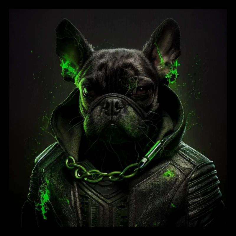 Bouledogue français dans le style « Matrix »