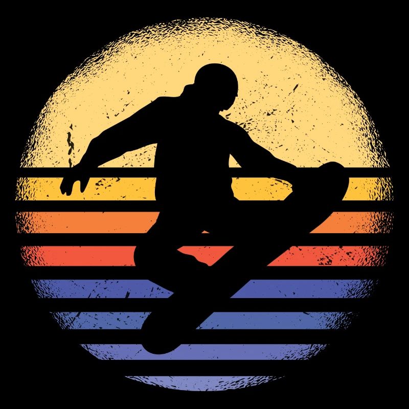 Sport Retro Sunset Snowboarding