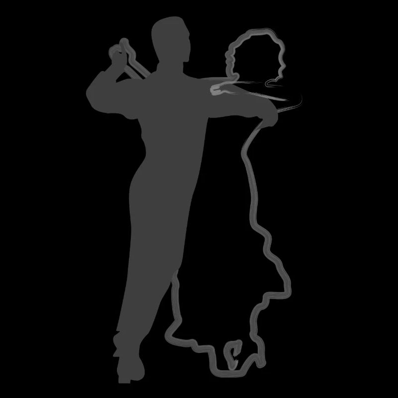 Conception élégante de silhouettes de couple dansant