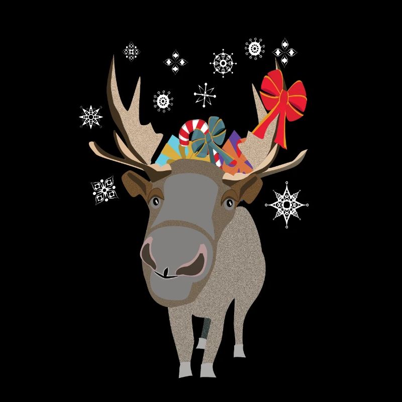 Renne d’hiver avec cadeaux