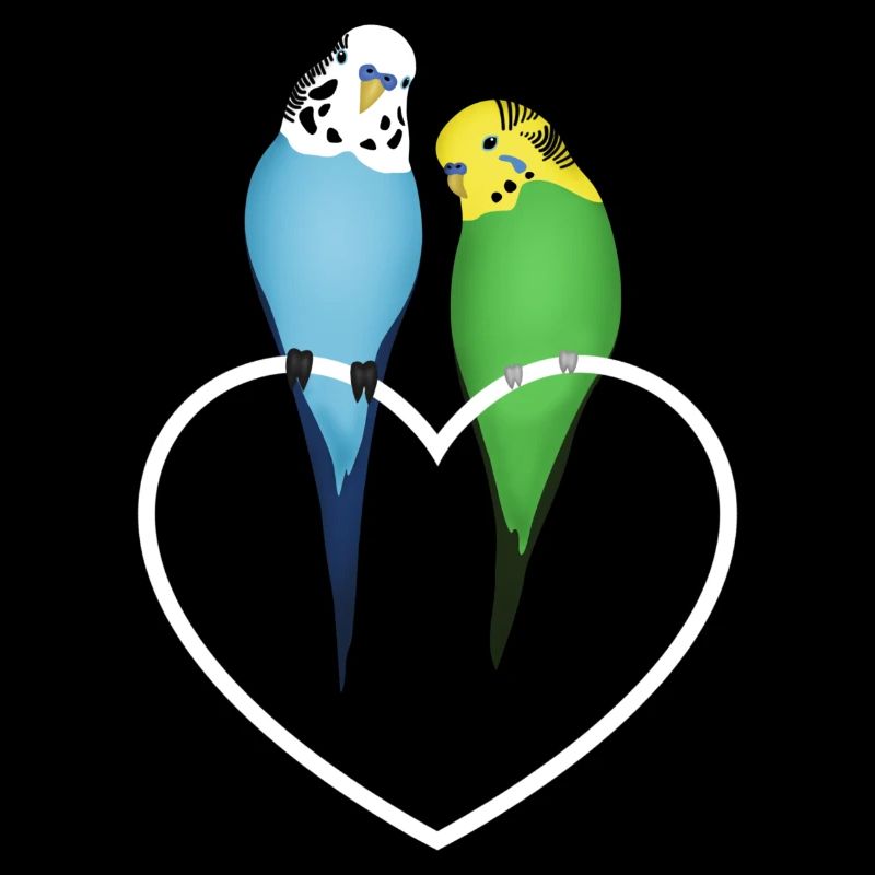 Budgerigar Pair Heart