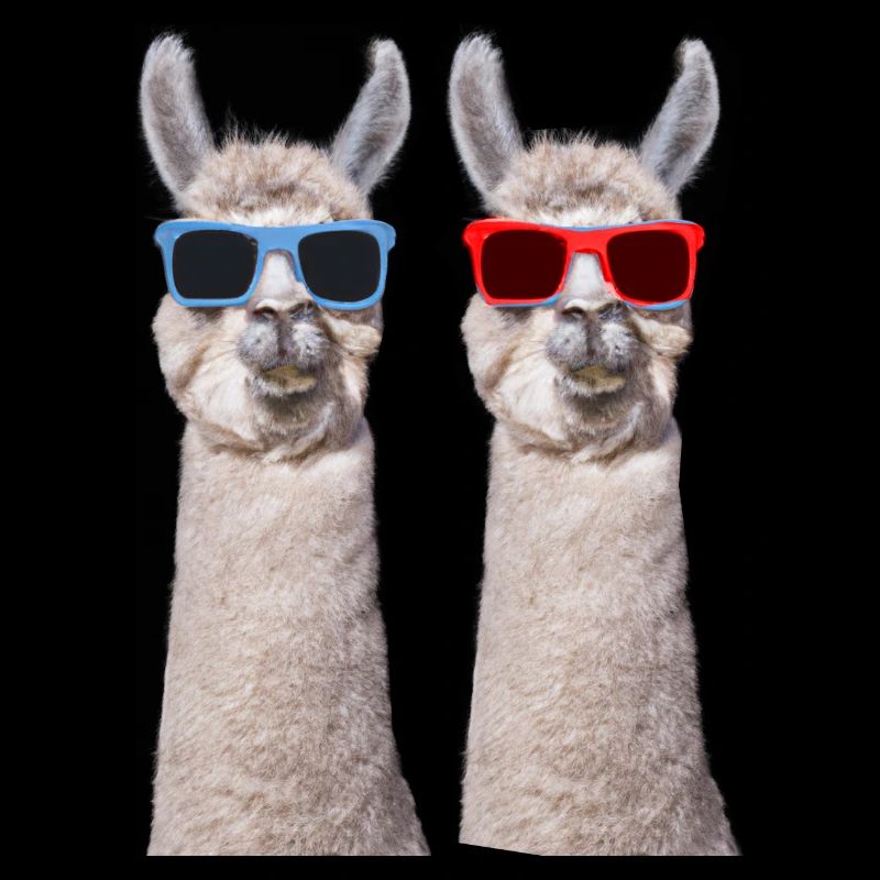 Alpaca Lama Colorful Glasses