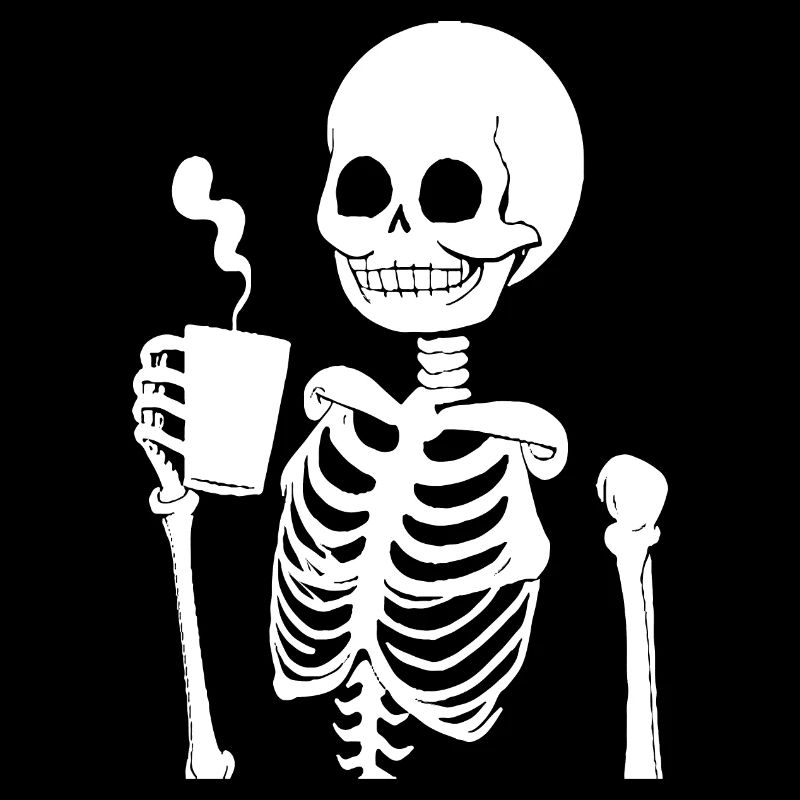 Sarcastic Funny Skeleton Drinking Espresso Coffee