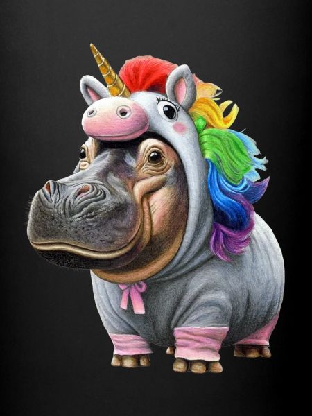 Nilpferd Einhorn