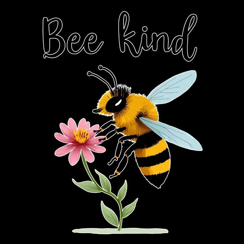 Type d’abeille : Abeille mignonne avec une petite fleur