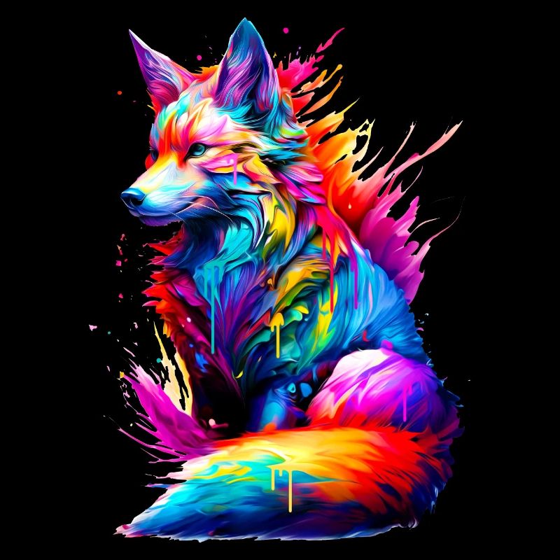 Bemalter sitzender Fuchs