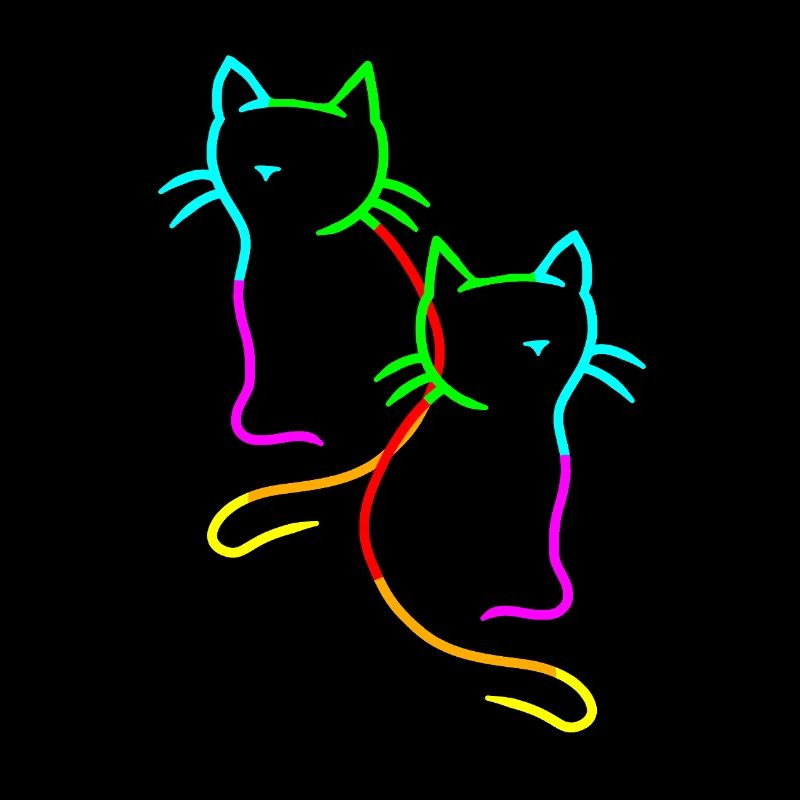 80er 90er Retro Vintage Regenbogen Katzen Katze