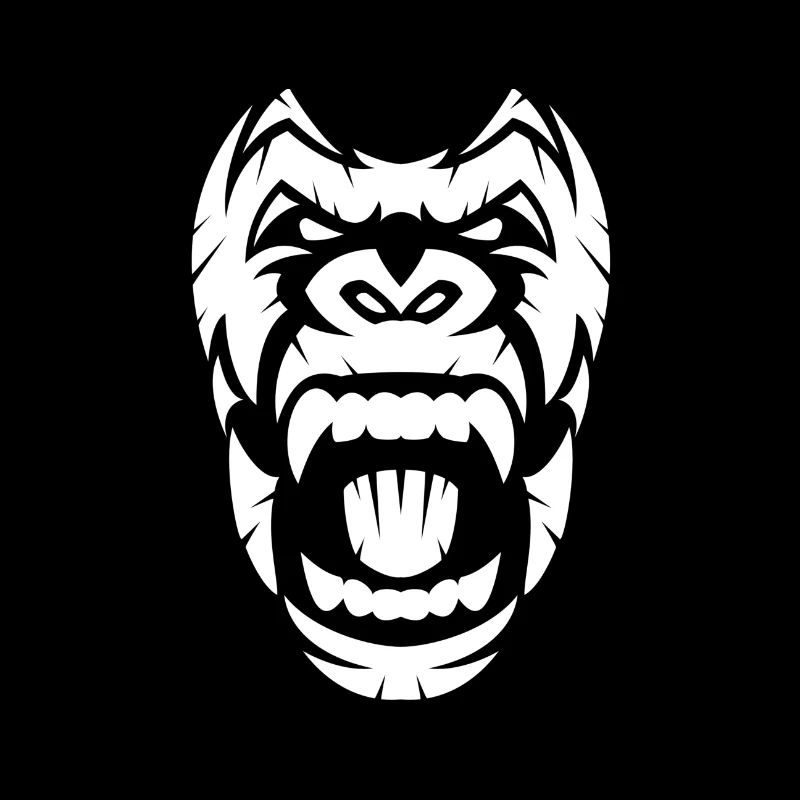 Gorille design en blanc