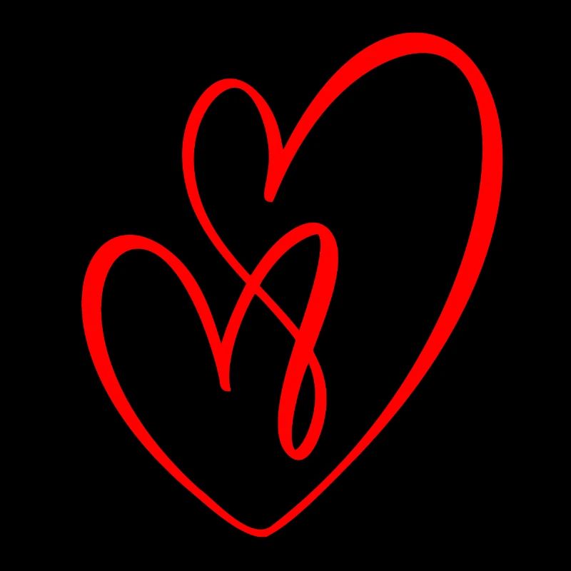 Entwined hearts - red